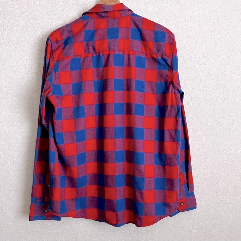 TALLWOODS The Filmore Flannel Buffalo Check Flannel Shirt Red Blue Button M NWT - Picture 5 of 8